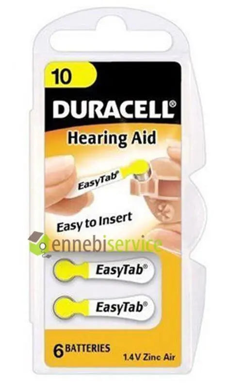 Blister 6 batterie acustiche da10 gialla 1.4 z-n aria DURACELL