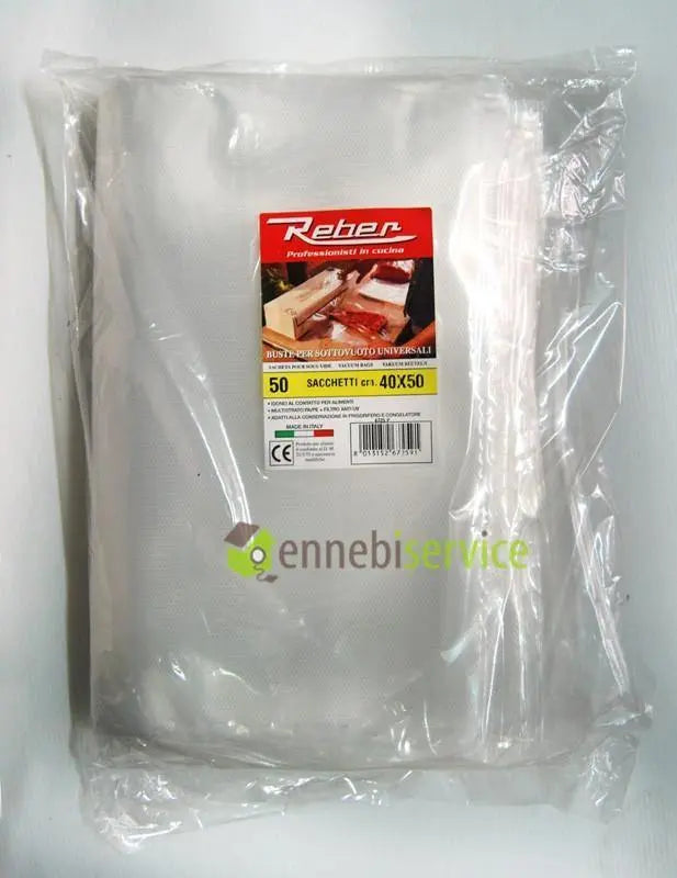 Buste sacchetti sottovuoto goffrati 40x50 busta 50pz 3 strati Reber REBER