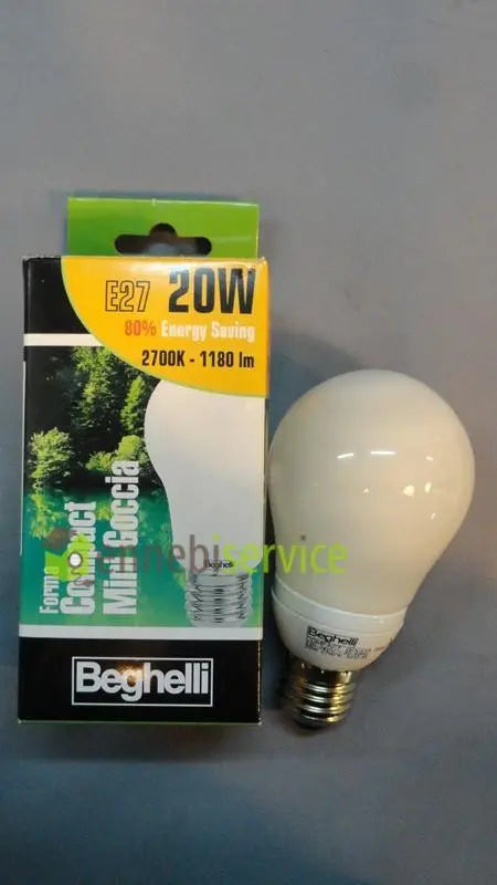 lampada risparmio normale luce calda e27 20w BEGHELLI