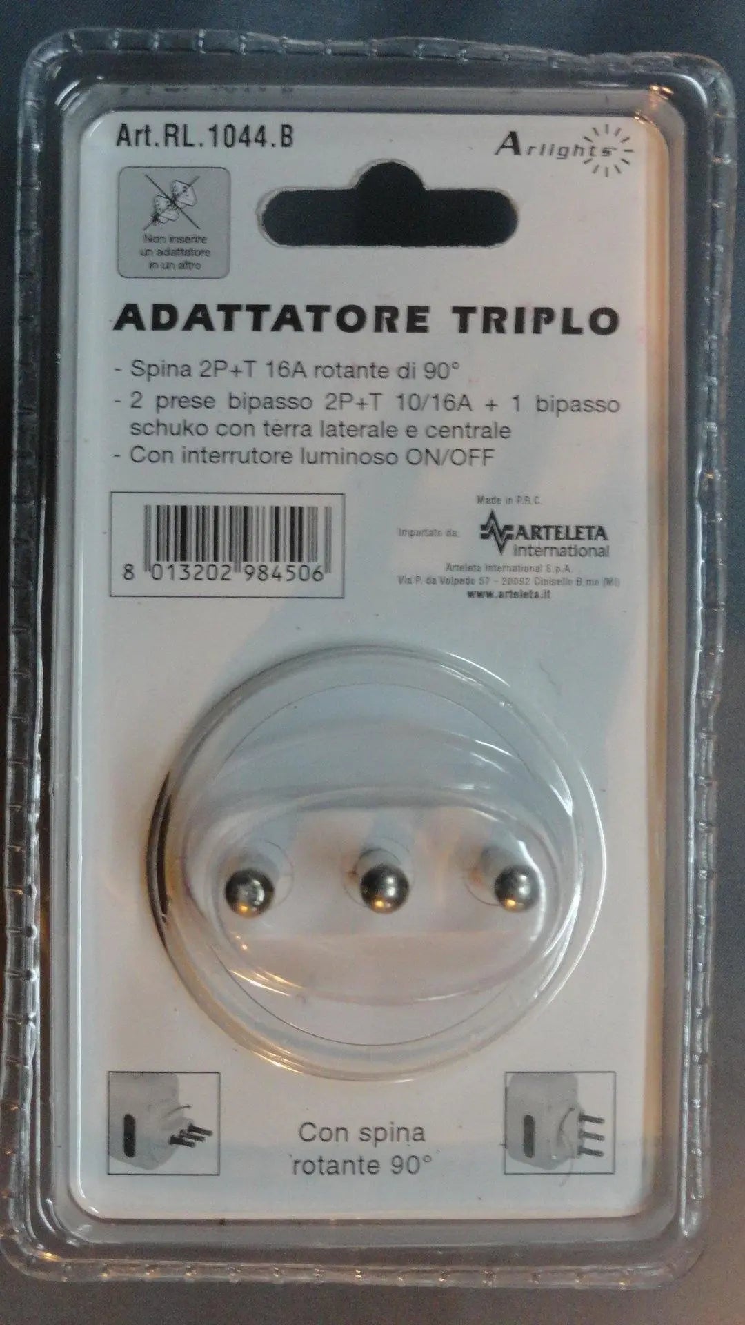 Adattatore rotante spina 16a + prese 2p+ t ENNEBISERVICE