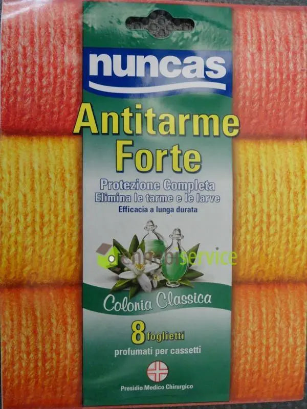 Antitarme forte 8 fogli colonia classica NUNCAS Ennebiservice