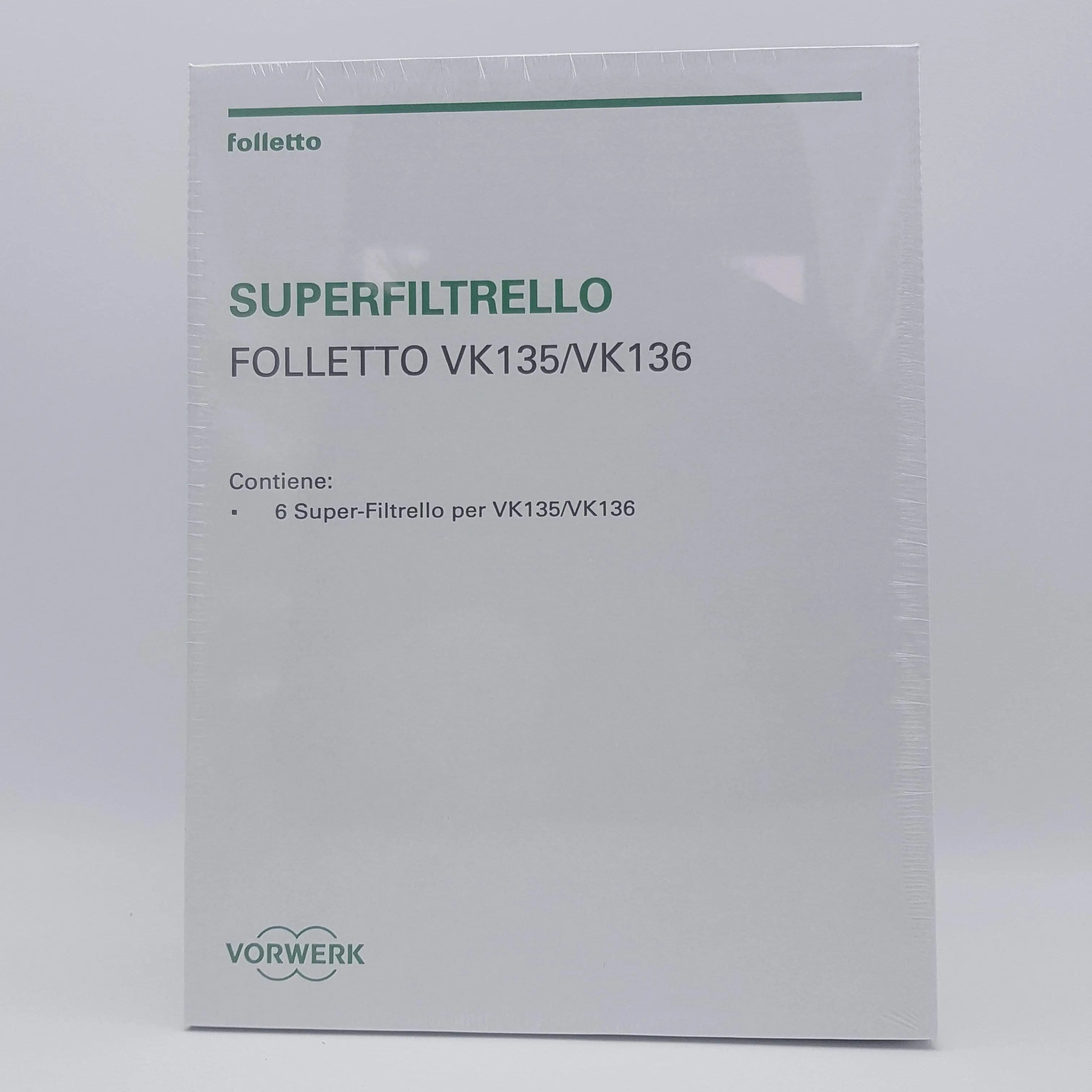 Confezione 6 sacchetti Super filtrello VK135/6 Vorwerk