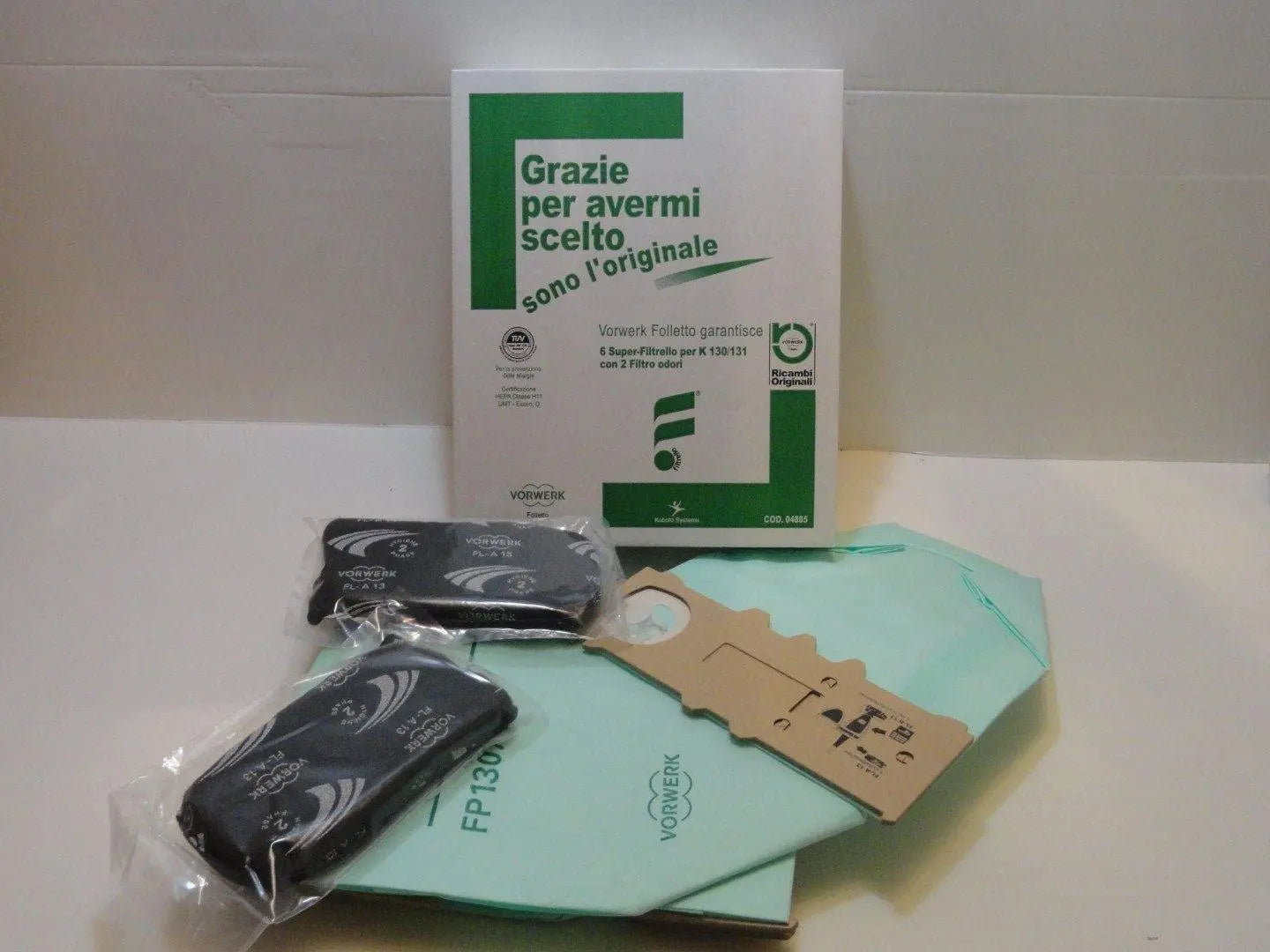 Confezione 6 sacchetti + 2 cuscinetti filtri odori superfiltrello VK130/1 Vorwerk Folletto VORWERK FOLLETTO