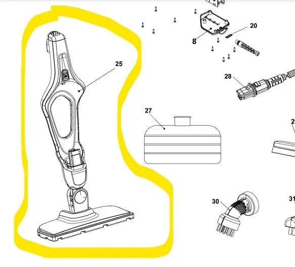 Scocca per scopa a vapore Black+Decker FSMH1321 Type2 Type3 BLACK+DECKER