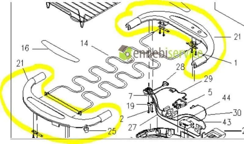 Semi cornice superiore  nera churrasco griglia 738 739 Ariete ARIETE