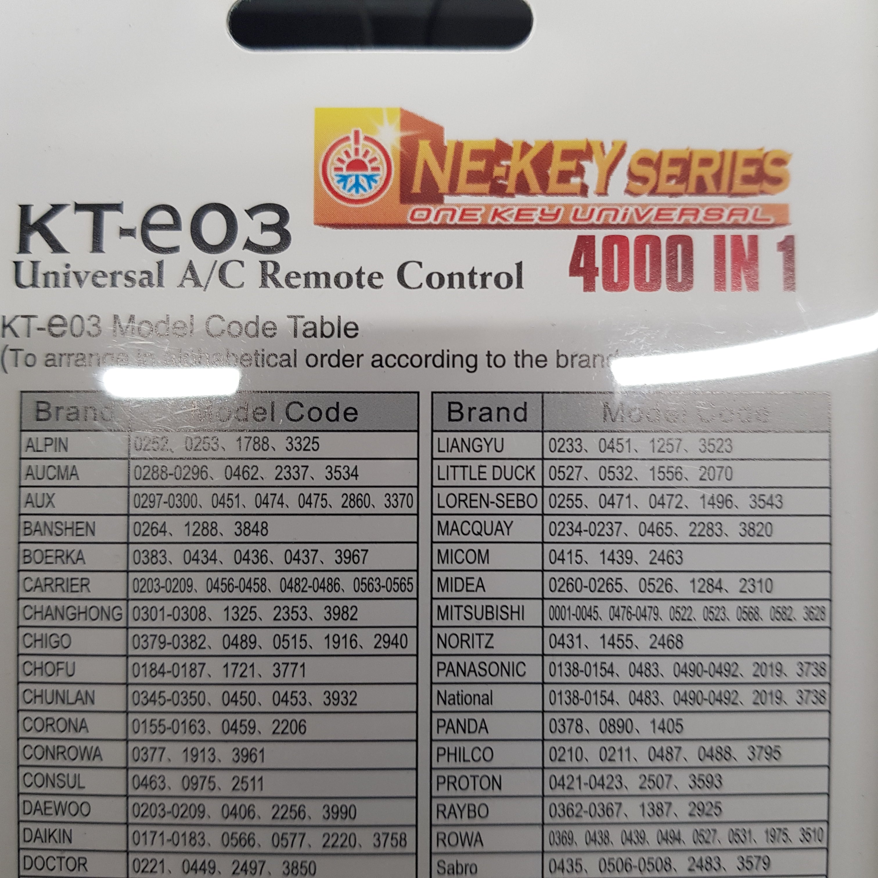 Telecomando per condizionatore a/c universale kt-e03 Skl SKL