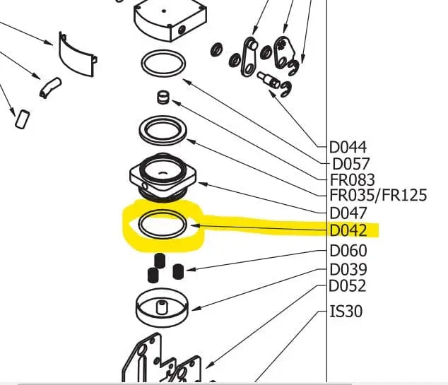 Guarnizione O-ring per pistone porta cialda per macchina da caffè Didi DIDIESSE