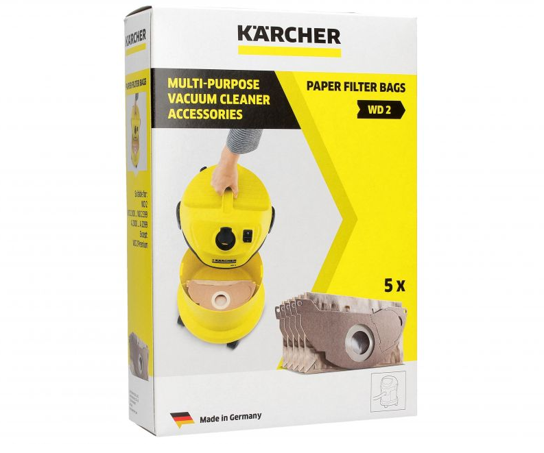 Sacchetti Filtro Aspirapolvere Kärcher WD2 Originali (5 pezzi) KARCHER