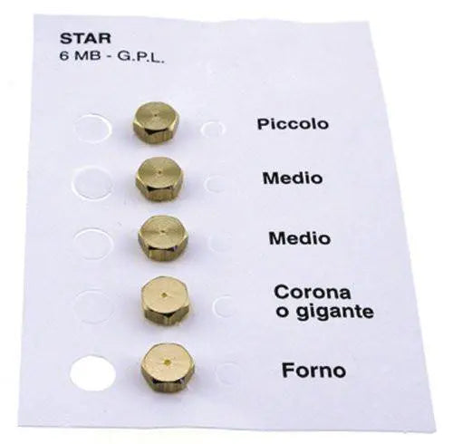 Set 5 ugelli 6mb gas Gpl piano cottura Rex Star MICROMIC