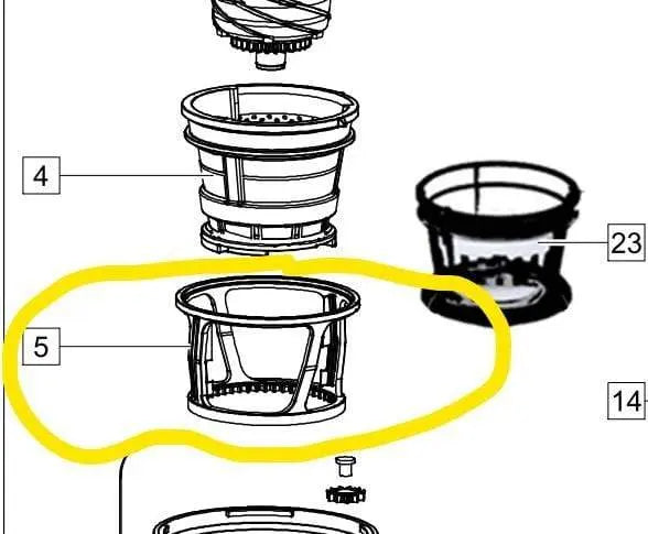 Supporto cestello filtro  per estrattore Imetec succovivo Sj 700 IMETEC